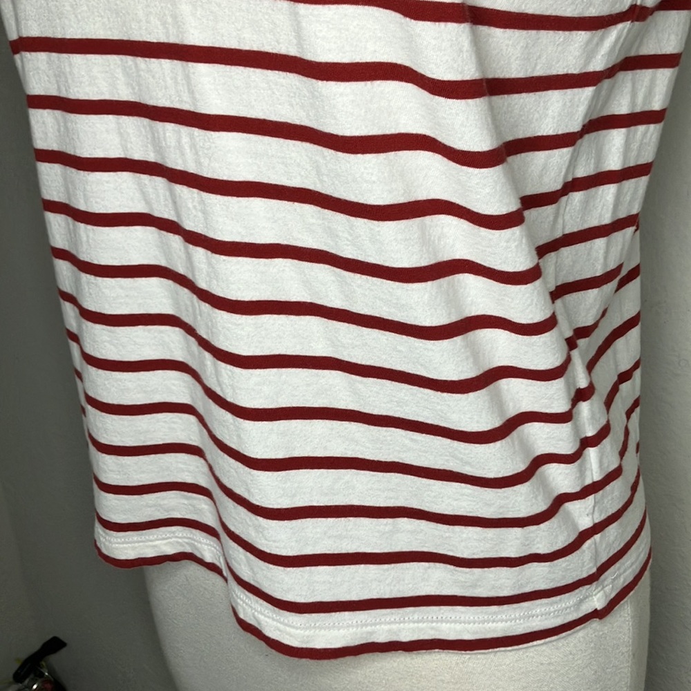 Madewell Rust Shoulder Striped Tee - Picture 7 of 9